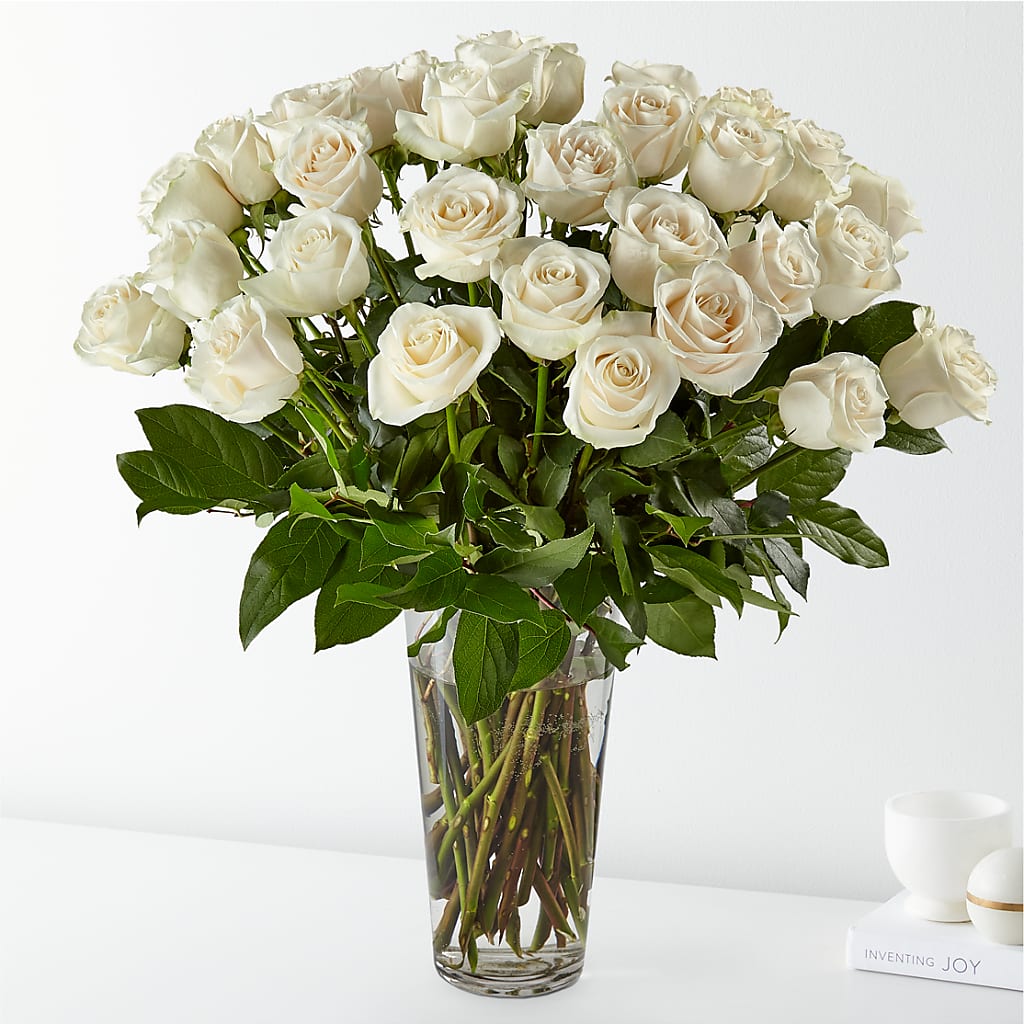 Long Stem White Rose Bouquet – Moonlight Floral, Minneapolis MN