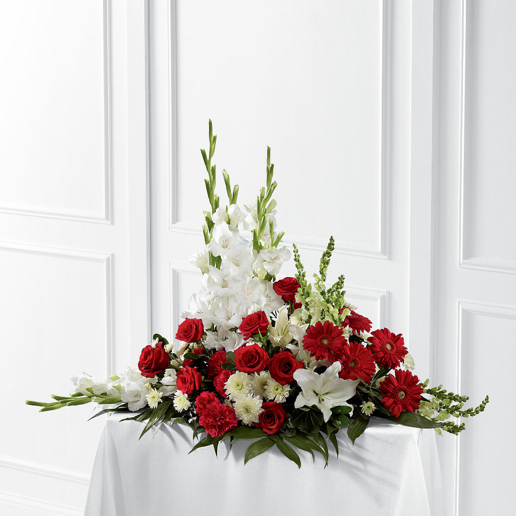 Crimson & White Arrangement – Moonlight Floral, Minneapolis MN