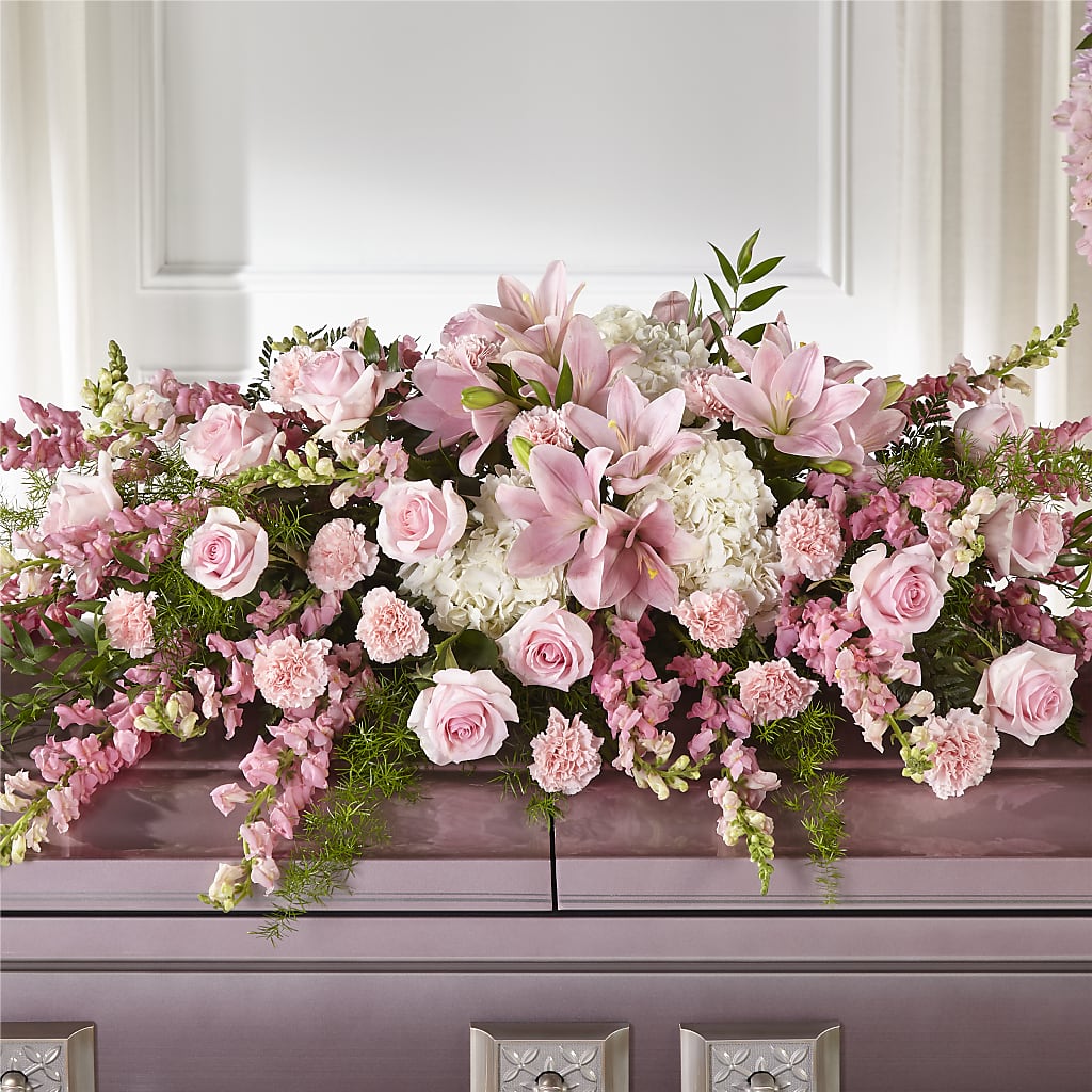 Life & Remembrance Casket Spray – Moonlight Floral, Minneapolis MN