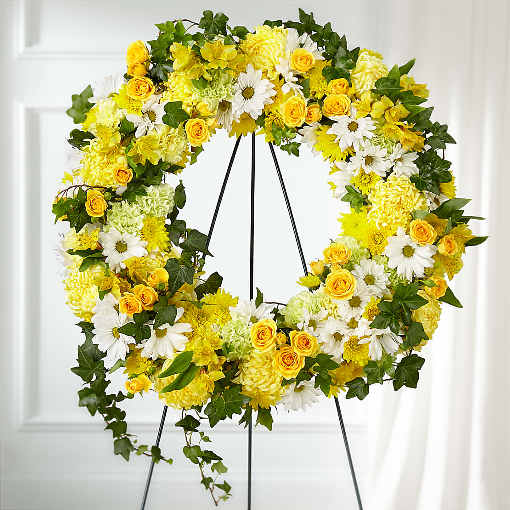 Golden Remembrance Wreath – Moonlight Floral, Minneapolis MN