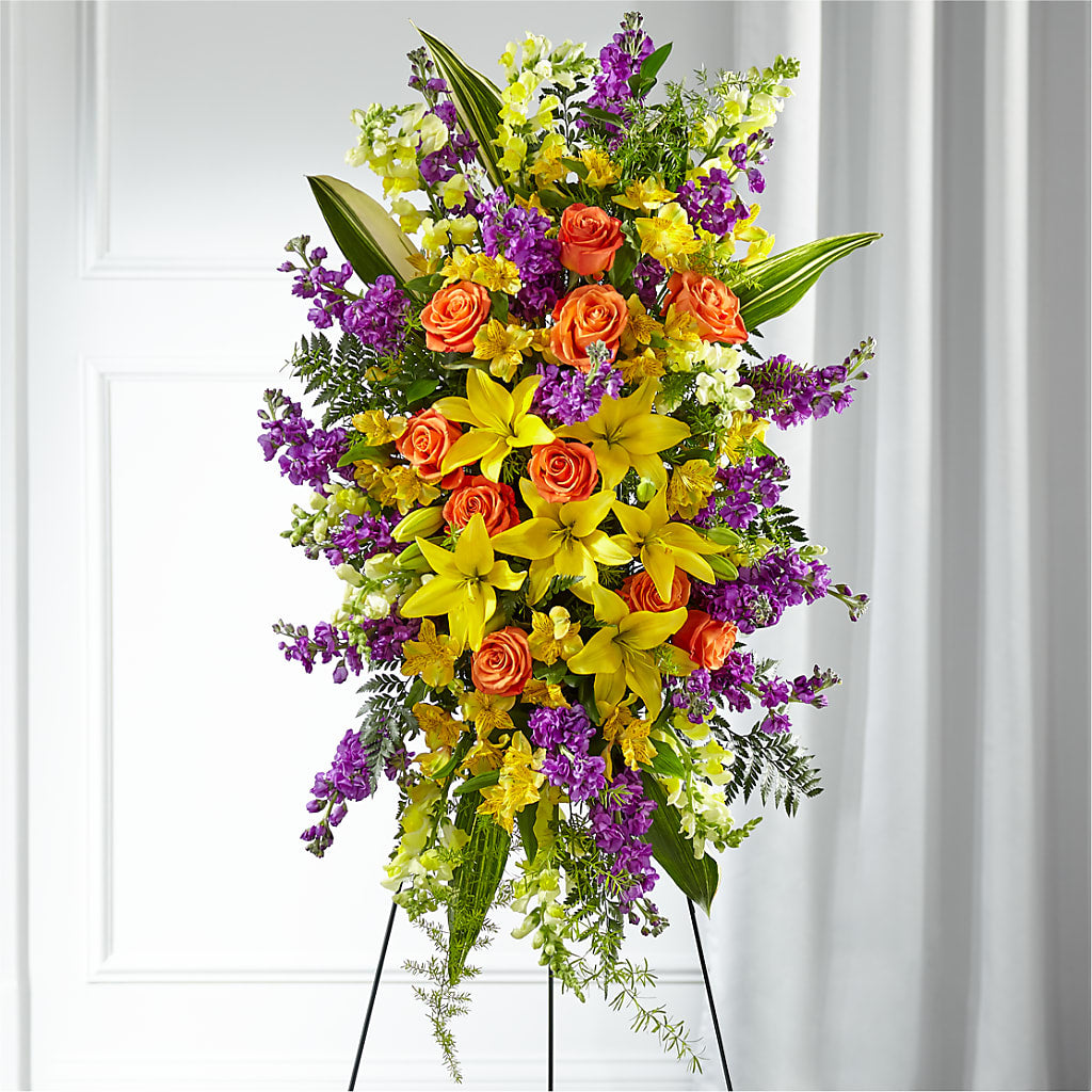 Thoughtful Prayers Standing Spray – Moonlight Floral, Minneapolis MN