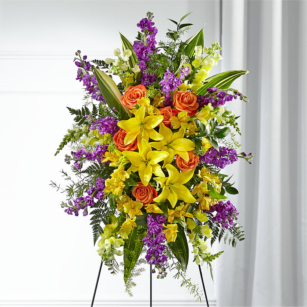 Thoughtful Prayers Standing Spray – Moonlight Floral, Minneapolis MN