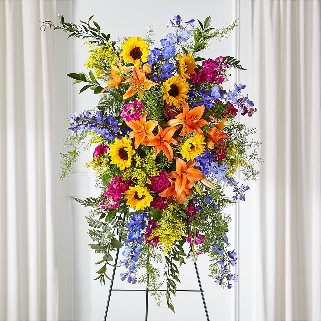 Sunlit Memories Standing Spray (Standard) – Moonlight Floral, Minneapolis MN