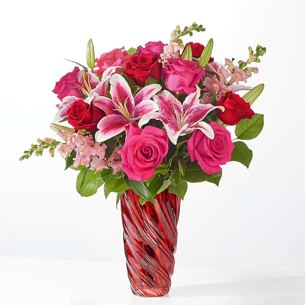 Always You Bouquet with Luxe Swirl Vase – Moonlight Floral, Minneapolis MN