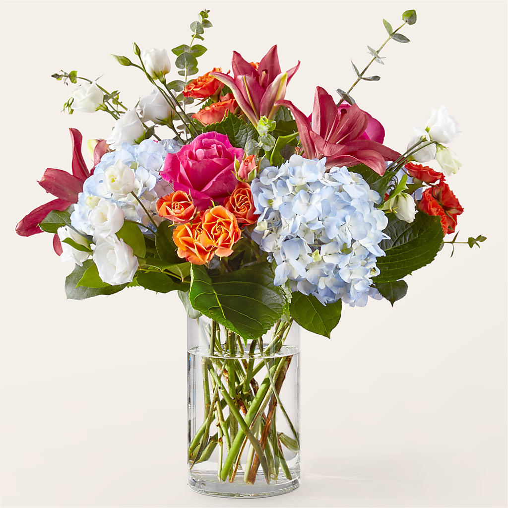 MNリクエスト商品 Awestruck Luxury Bouquet – blue, orange, pink, red, white flower