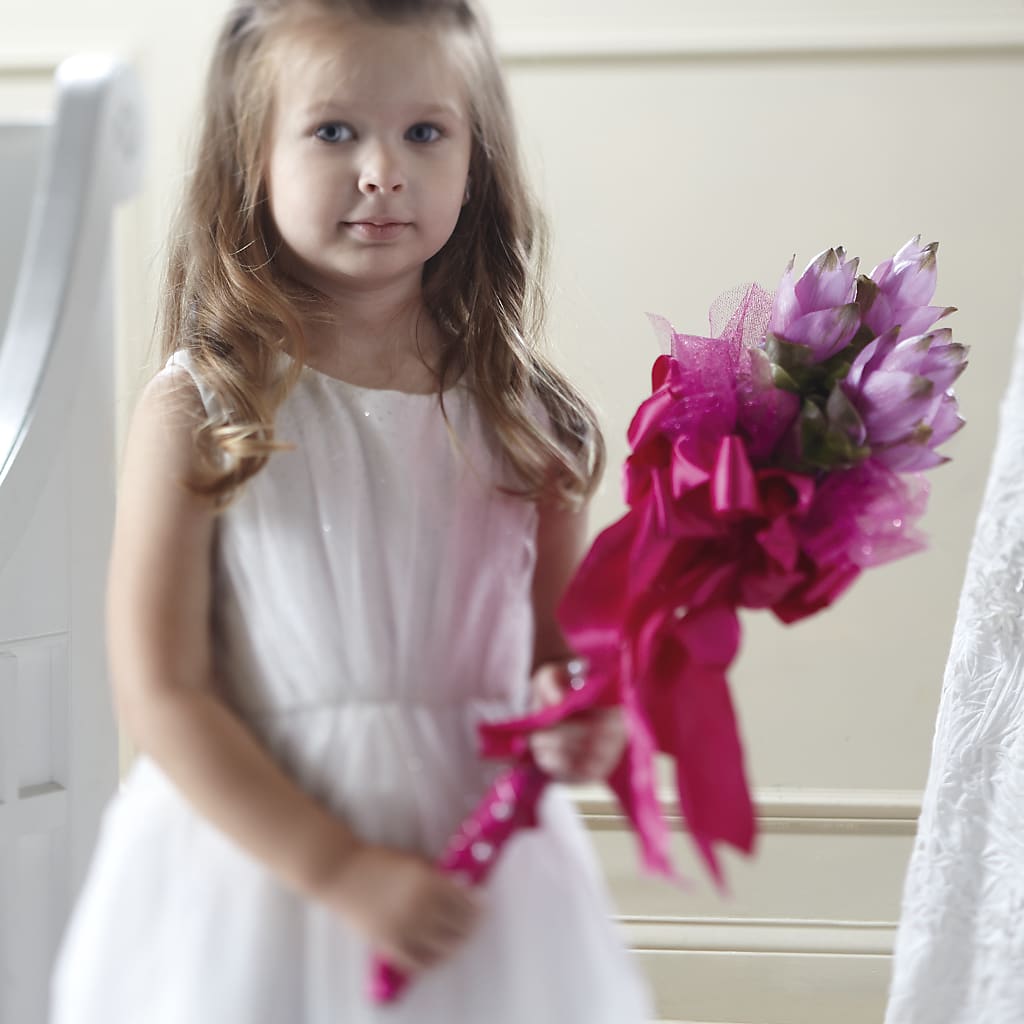Sparkle Pink Flower Girl Bouquet – Moonlight Floral, Minneapolis MN