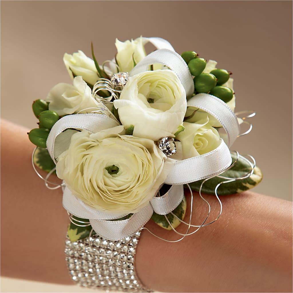 White Wedding Corsage – Moonlight Floral, Minneapolis MN