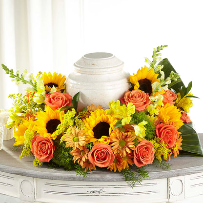 Faithful Sunflower Cremation Adornment –  Moonlight Floral, Minneapolis MN