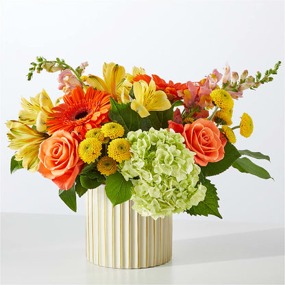 Autumn Sunshine Bouquet with Ivory Vase –  Moonlight Floral, Minneapolis MN