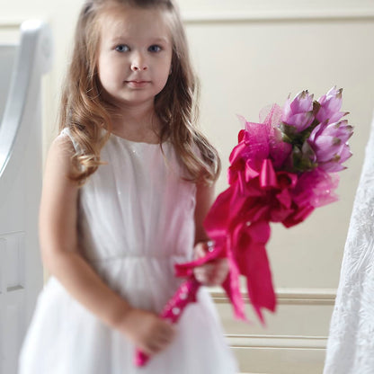 Sparkle Pink Flower Girl Bouquet –  Moonlight Floral, Minneapolis MN